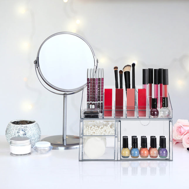 Boîte de rangement de maquillage avec tiroirs, 14 compartiments