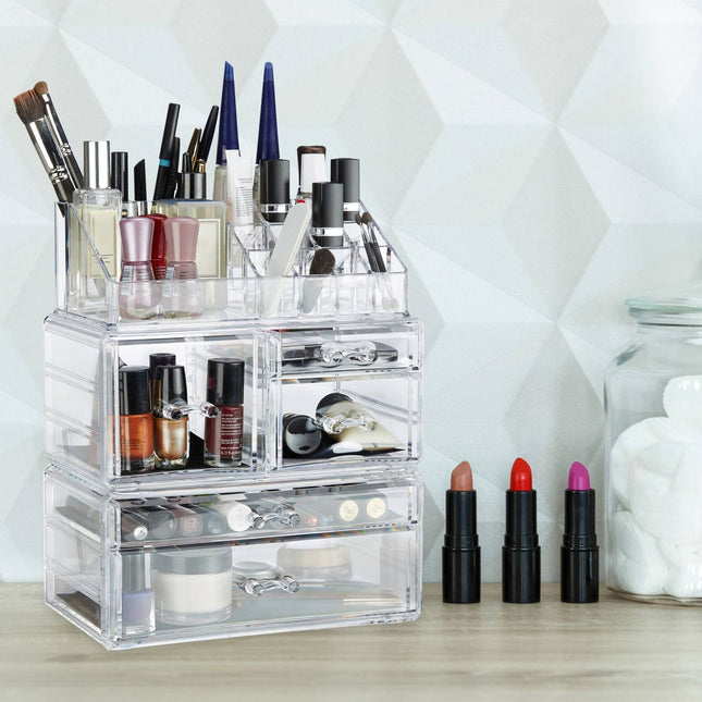Rangement de maquillage en acrylique avec 21 compartiments