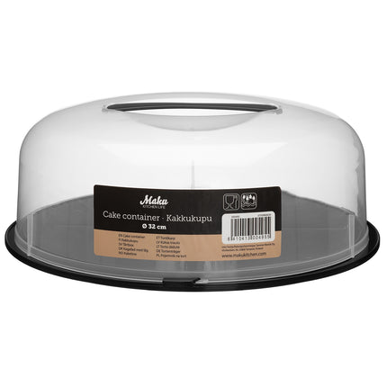 Cloche à gâteau Maku 32 cm avec couvercle transparent haut et assiette à gâteau