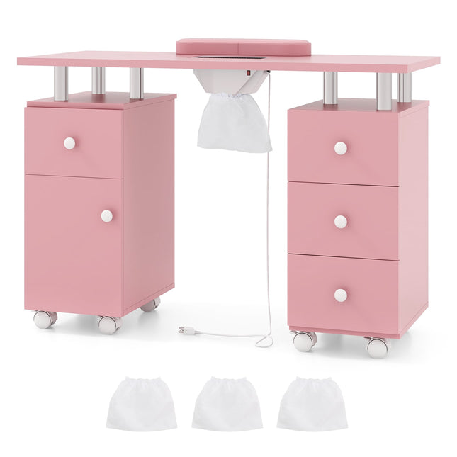 Table de manucure avec aspirateur de poussière électrique et rangement