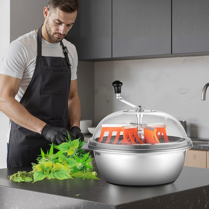 Manual Bud Bowl Trimmer 19 In, Stainless Blades, Clear Lid