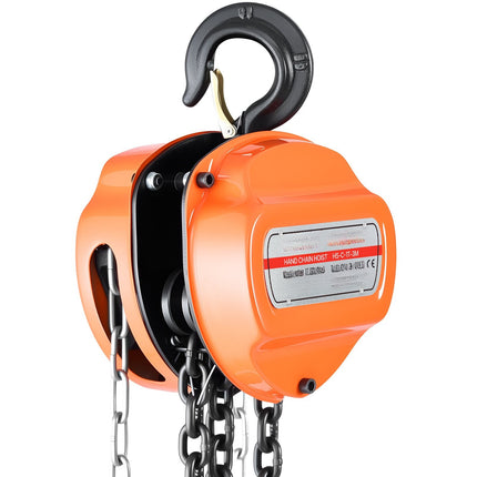 Manual Chain Hoist 1 Ton, 10 Ft Lift, G80 Chain
