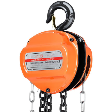 Manual Chain Hoist 1 Ton, 10 Ft Lift, G80 Chain