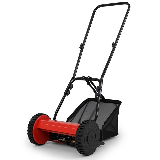 Tondeuse à gazon manuelle, lame de 30 cm, bac de ramassage de 18,5 L