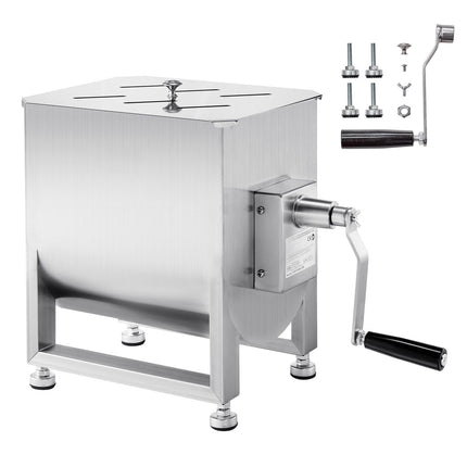 Manual Meat Mixer 60L, Stainless Steel Gearbox, Lid