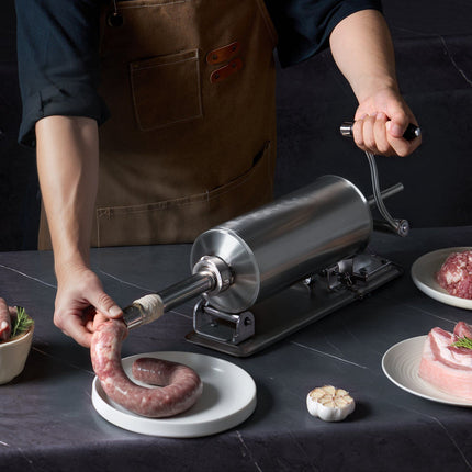 Manual Sausage Stuffer, 2.5L Horizontal, 8 Tubes