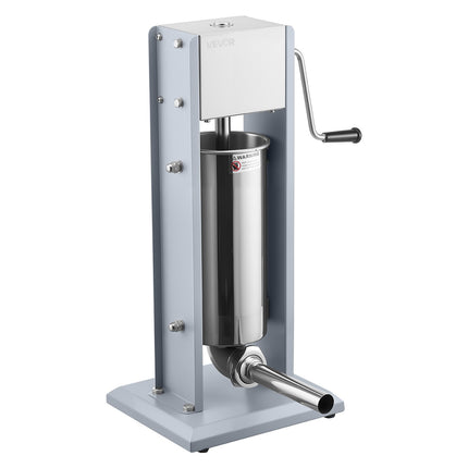 Manual Sausage Stuffer, 5L Stainless Steel, 2-Speed, 5 Tubes