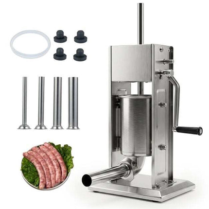 Poussoir à saucisses manuel, capacité de 3,2 kg, 4 tubes, 2 vitesses