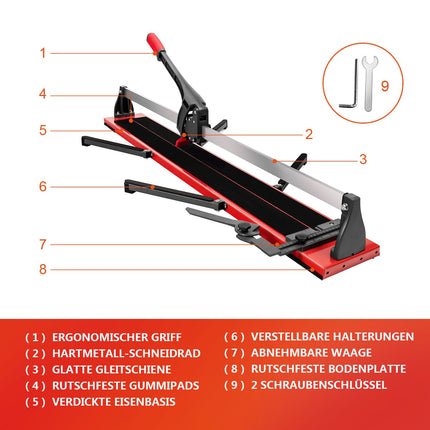 Manuelle Fliesenschneidemaschine, 120cm, 0-60° einstellbarer Winkel