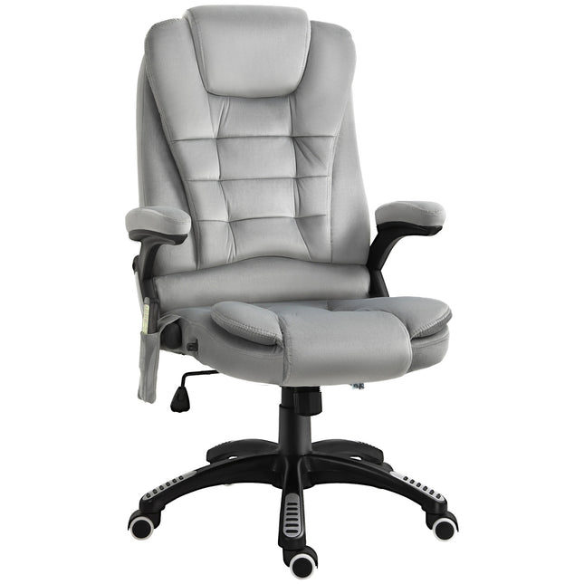 Fauteuil De Massage Chaise De Bureau, Chaise De Jeu, Fauteuil De Direction Réglable En Hauteur, Ergonomique, Roues En Pu, Gris, 67X74X107-116 Cm