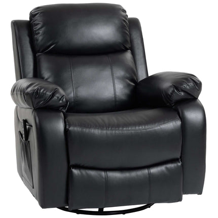 Fauteuil de massage à 8 points de vibration, inclinable, noir