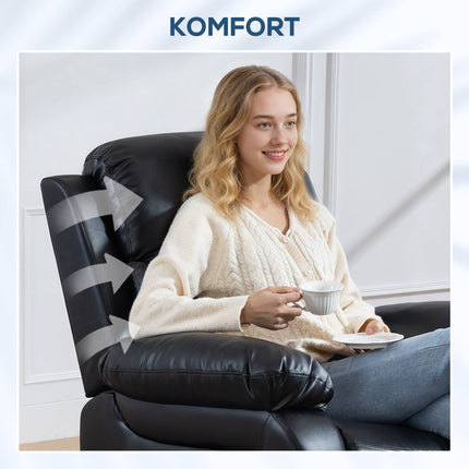 Fauteuil de massage à 8 points de vibration, inclinable, noir