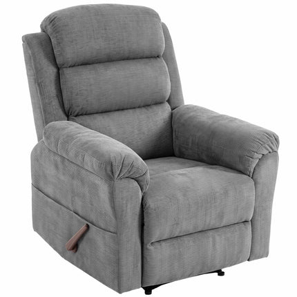 Fauteuil de massage inclinable avec fonction chauffante, appui-tête réglable, gris