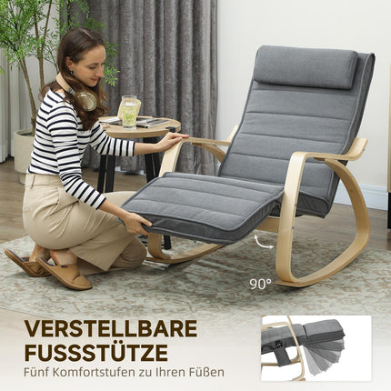 Fauteuil à bascule massant avec chaleur lombaire, 3 modes, gris