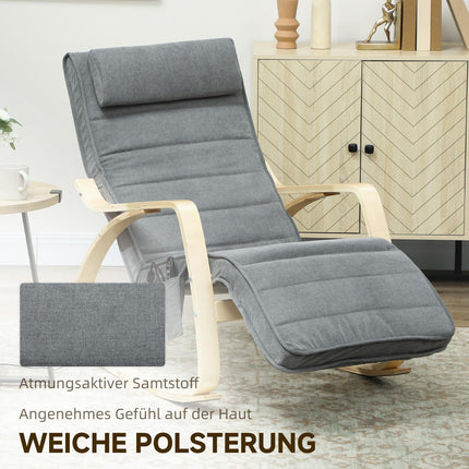 Fauteuil à bascule massant avec chaleur lombaire, 3 modes, gris