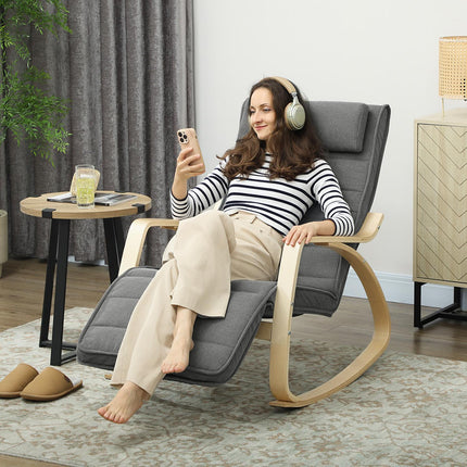 Fauteuil à bascule massant avec chaleur lombaire, 3 modes, gris
