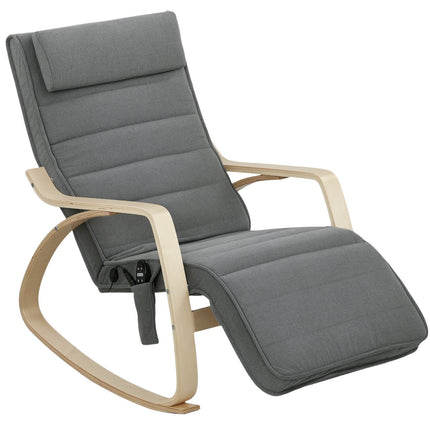 Fauteuil à bascule massant avec chaleur lombaire, 3 modes, gris