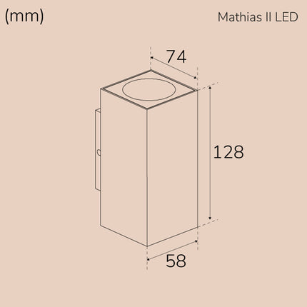 Mathias II Wall light LED IP65 3000K 6W 520lm White