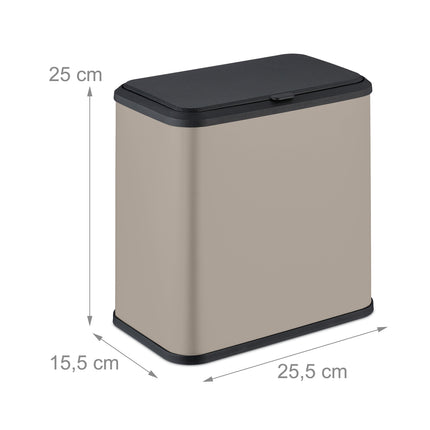 Poubelle de salle de bain mate, 5 L - Suspendue ou à poser