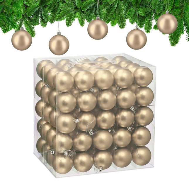 Mattes Weihnachtsbaumkugel-Set – 100 Stück