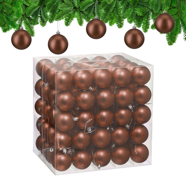 Mattes Weihnachtsbaumkugel-Set, 100-teilig