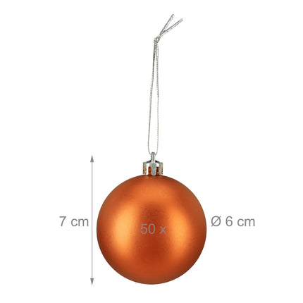 Ensemble de boules de Noël mates, 50 pièces
