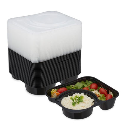 Boîtes de préparation de repas 24 pièces 2 compartiments