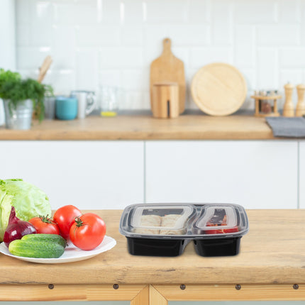 Boîtes de préparation de repas à 2 compartiments - 24 pièces