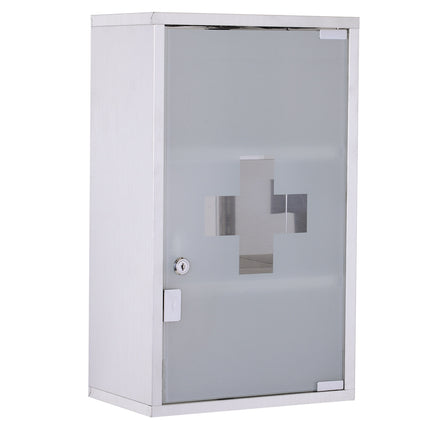 Abschließbarer Medizinschrank aus Edelstahl, 30x18x50 cm Sichere Aufbewahrung