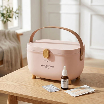 Boîte de rangement pour médicaments - Grand compartiment, plateau à 3 sections