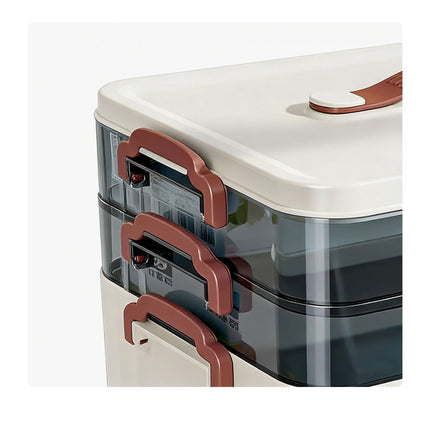 Boîte de rangement pour médicaments - Plastique, 2 inserts transparents amovibles