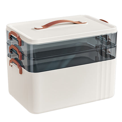 Boîte de rangement pour médicaments - Plastique, 2 inserts transparents amovibles