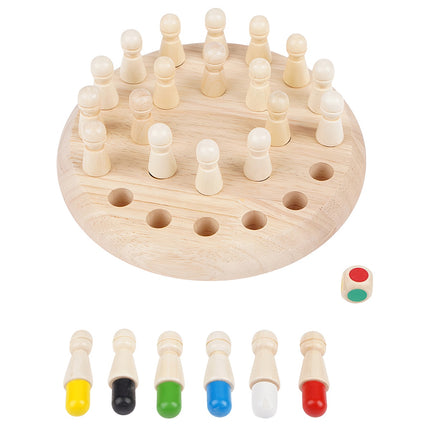 Jeu d'échecs Memory - Plateau en bois, 24 pions