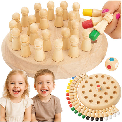 Jeu d'échecs Memory - Plateau en bois, 24 pions