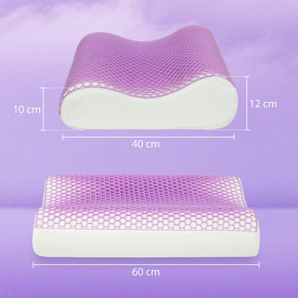 Oreiller en mousse à mémoire de forme, support de cou ergonomique, 2 hauteurs