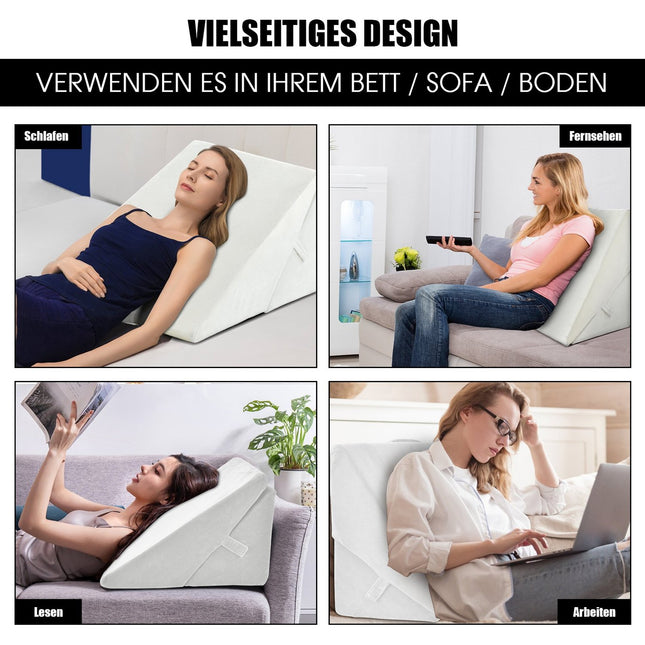 Oreiller compensé en mousse à mémoire de forme - Support ergonomique 7 en 1