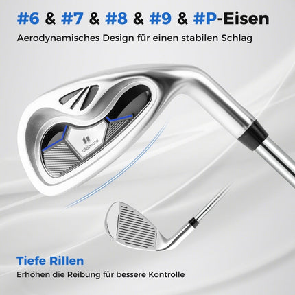 Komplettes 9-teiliges Golfschläger-Set für Herren mit Tasche