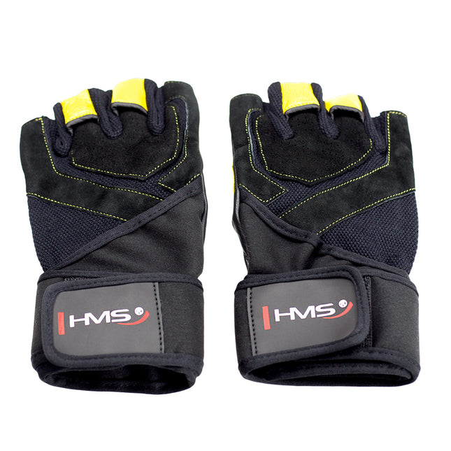Men's Fitness Gloves, Size S, Black/Yellow