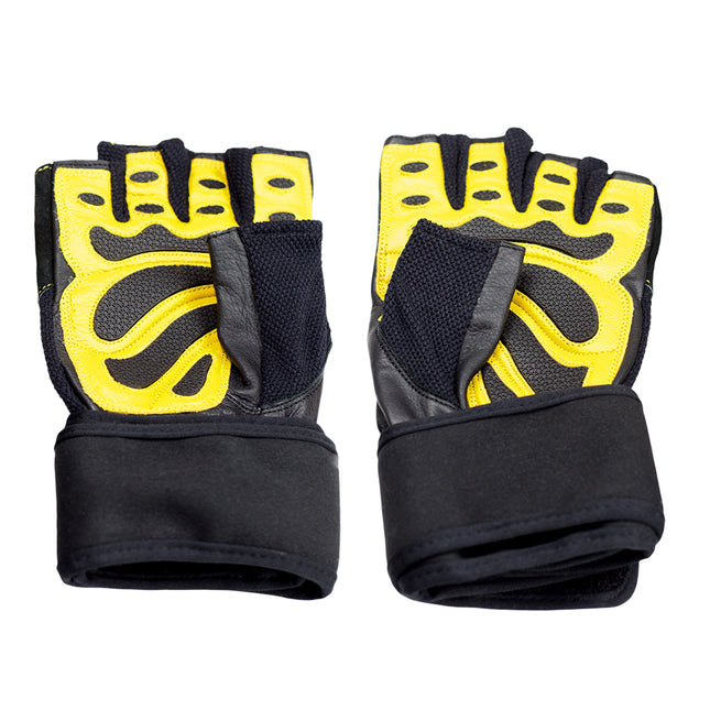 Men's Fitness Gloves, Size S, Black/Yellow