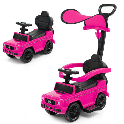 Mercedes Benz 3-in-1 Kinder Rutscherauto mit Verdeck, Rosa