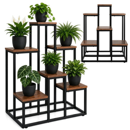 Support à plantes en métal à 6 niveaux, style loft, 67 cm