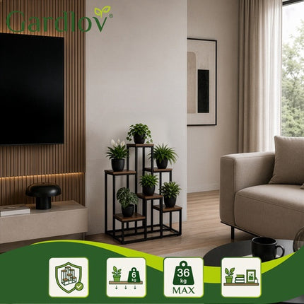 Support à plantes en métal à 6 niveaux, style loft, 67 cm