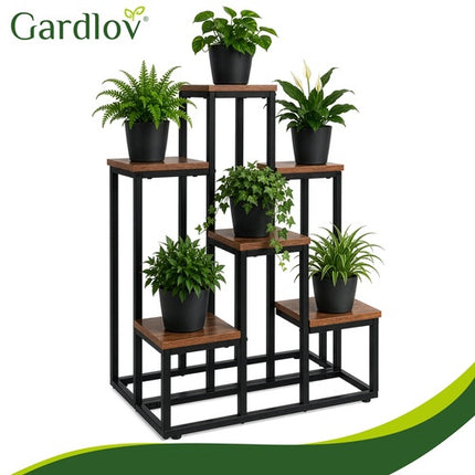 Support à plantes en métal à 6 niveaux, style loft, 67 cm