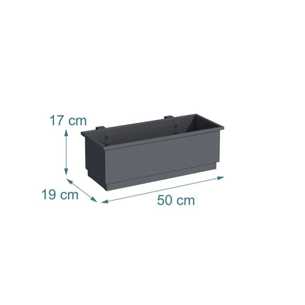 Jardinières de balcon en métal, lot de 2, avec système de drainage