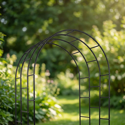 Arche de jardin en métal pour plantes grimpantes, modèle à triple arche