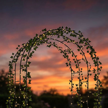 Arche de jardin en métal pour plantes grimpantes, modèle à triple arche