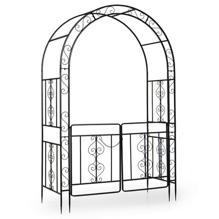 Arche de jardin en métal avec portes verrouillables et toit arqué