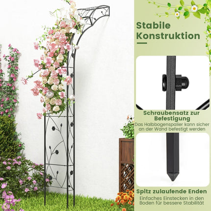 Metall-Gartenbogen mit zwei Halbbögen, 150 x 39 x 250 cm