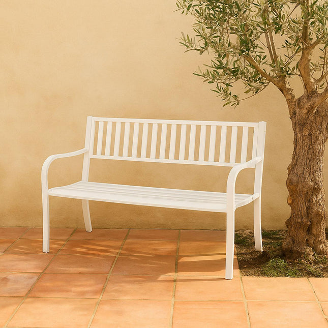 Banc de jardin en métal - Siège décoratif d'extérieur