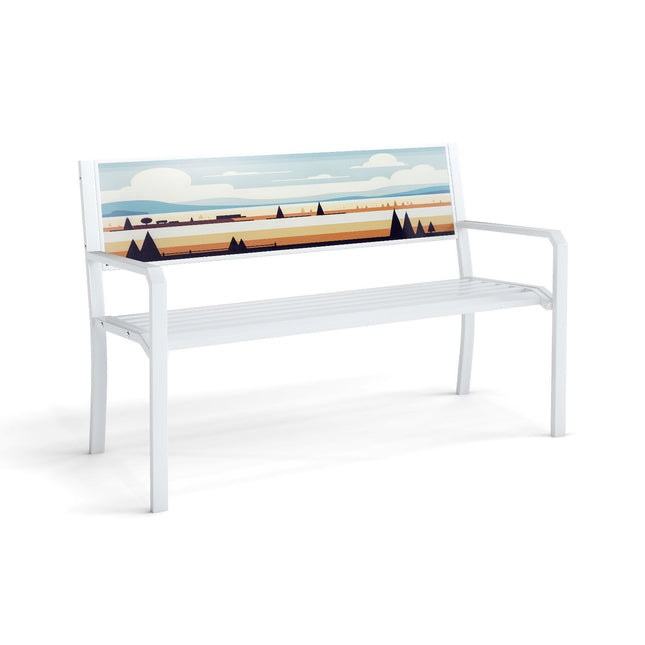 Banc de jardin en métal, résistant aux intempéries, 2 places, capacité de charge de 300 kg